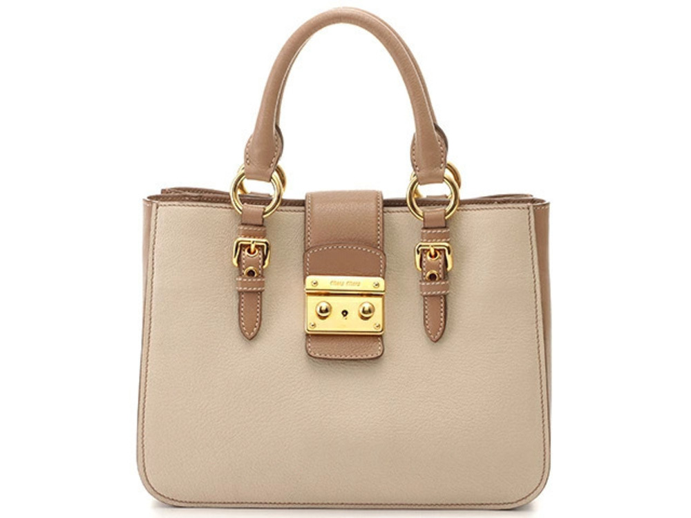 Miu Miu Madras Shoulder Bag Ivory White Beige Cream Calfskin